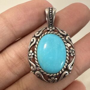 Carolyn Pollack Relios Turquoise Sterling Silver 925 Southwestern Style Pendant